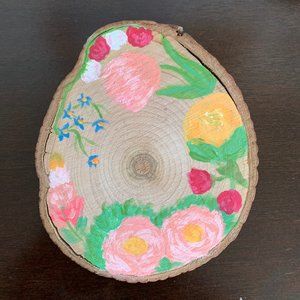 Acrylic Painting on Wood Slice